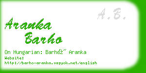 aranka barho business card